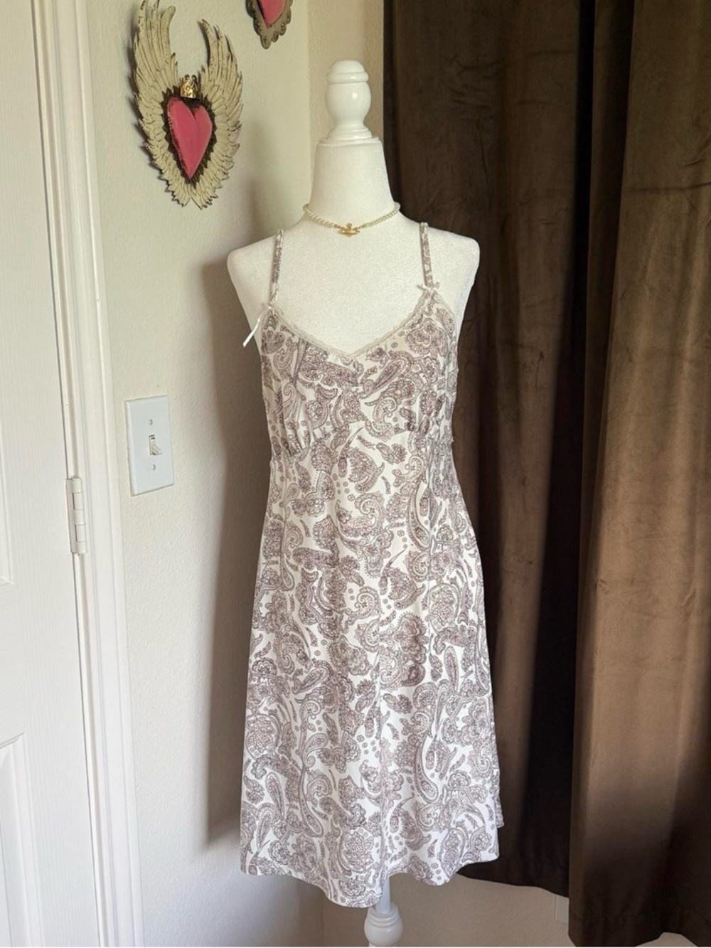 VINTAGE 1990’s LAURA ASHLEY Paisley Print Super Soft Slip Dress
